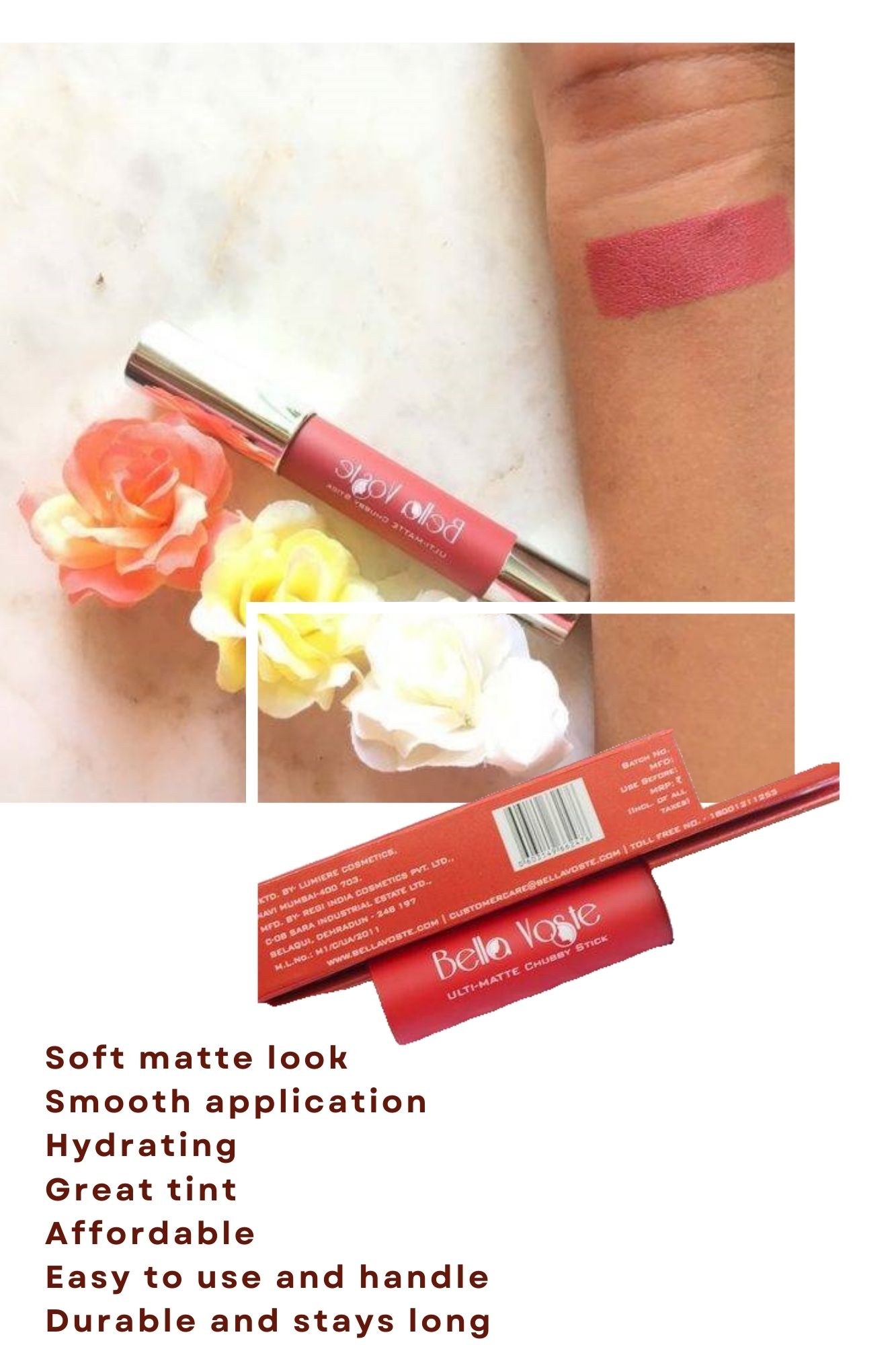 Bella Voste Ulti-Matte Chubby Stick Rose Crush